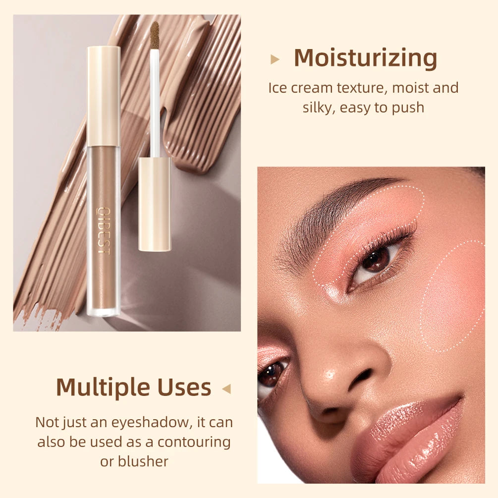 QIBEST High Quality Matte Liquid Eyeshadow Waterproof Long Lasting Eye Shadow Stick Contour Blush Shadow Cream Beauty MakeupTool