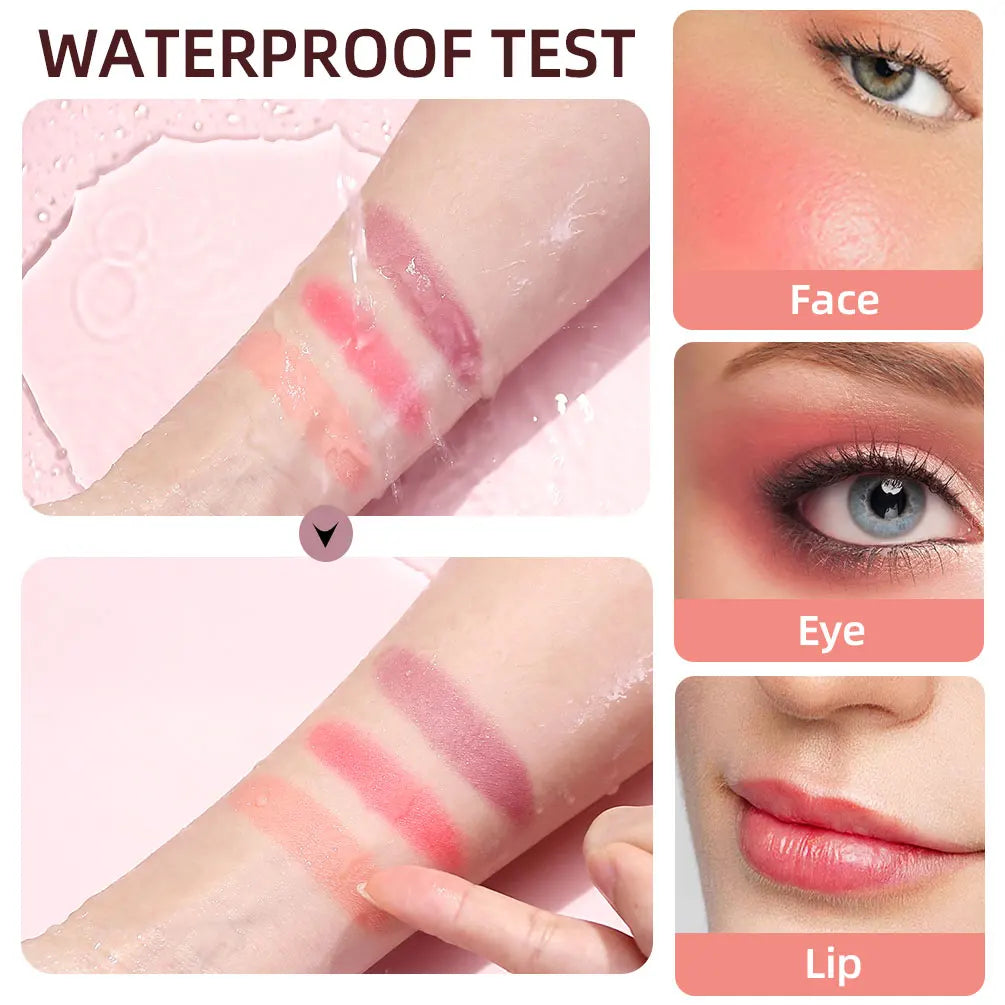 QIBEST Face Liquid Blush Eyeshadow Cheeks Makeup With Cushion Applicator Lightweight Soft Maquiagem Waterproof Smooth CreamBlush