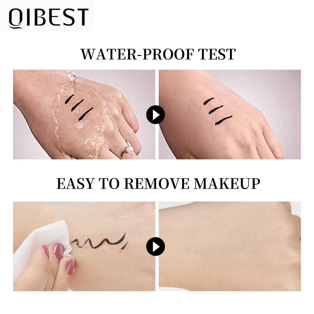 QIBEST Eyeliner Stamp Liquid Eyeliner Pencil 2 In1 Double-Headed Seal Pen Stamps Eyeliner Waterproof Quick Dry Eye Liner Makeup