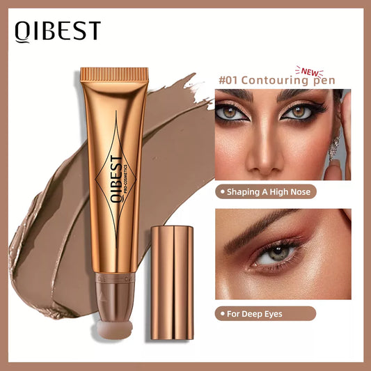 QIBEST Face Liquid Blusher Natural Cream Cheek Eye Tint Peach Blush Makeup Multi-use Stick Contour Blush Brighten Cheek Cosmetic